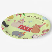 Schattige Cats Kind verjaardagsfeestje Papieren Bordje (Gekanteld)