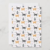 Schattige Cats Laten we Pawty Kids Verjaardagsuitn Kaart (Achterkant)