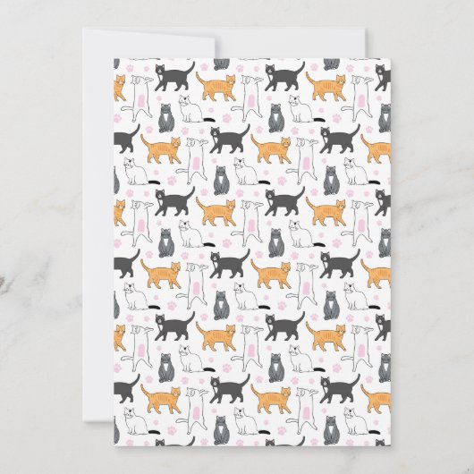 Schattige Cats Laten we Pawty Kids Verjaardagsuitn Kaart (Achterkant)