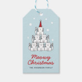 Schattige Cats Meowy Christmas Gepersonaliseerde G Cadeaulabel (Voorkant)