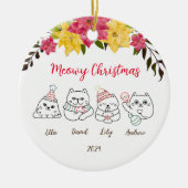 Schattige Cats Meowy Kerstgroeten Ornament (Voorkant)