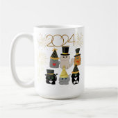 Schattige Cats Nieuwjaarsfeest Koffiemok (Links)