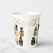 Schattige Cats Nieuwjaarsfeest Papieren Bekers (Rechts)