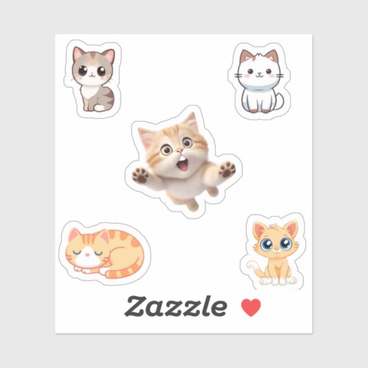 Schattige Cats Sticker Pack (Vel)