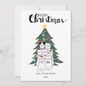 Schattige Cats Tree Pet Lover Christmas Flat Feestdagenkaart (Voorkant)