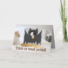 Schattige Cats Trick or treat Yo'self Halloween Kaart