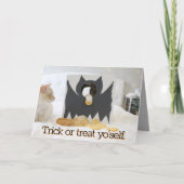 Schattige Cats Trick or treat Yo'self Halloween Kaart (Voorkant)