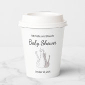 Schattige Cats Twins Baby shower genderneutraal Papieren Bekers (Achterkant)