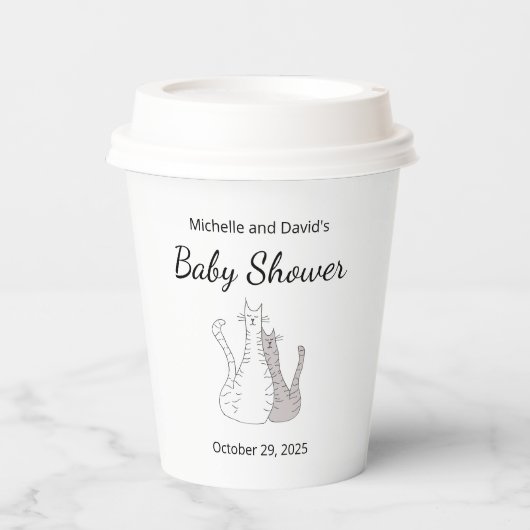 Schattige Cats Twins Baby shower genderneutraal Papieren Bekers (Voorkant)