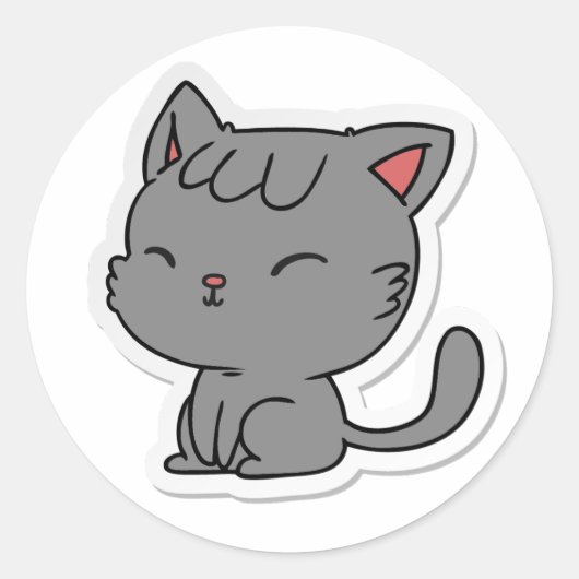 Schattige Cats - Witte Classic Ronde Sticker (Voorkant)