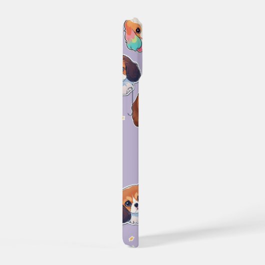 Schattige Cavalier King Charles Pastel Pattern iPhone 15 Case (Rechterkant)