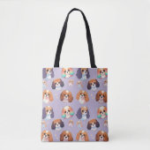 Schattige Cavalier King Charles Pastel Pattern Tote Bag (Voorkant)