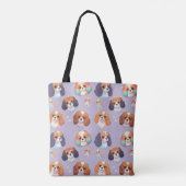 Schattige Cavalier King Charles Pastel Pattern Tote Bag (Achterkant)
