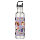 Schattige Cavalier King Charles Pastel Pattern Waterfles (Voorkant)