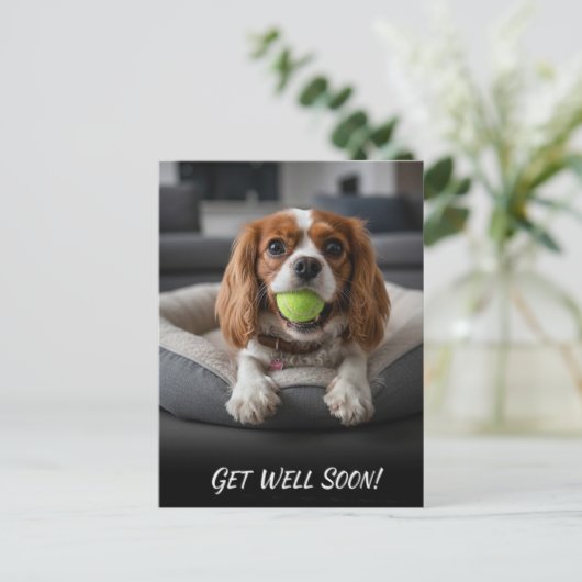 Schattige Cavalier King Charles Spaniel Beterschap Briefkaart (Staand voorkant)