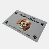 Schattige Cavalier King Charles Spaniel Deurmat (Schuin)