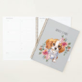 Schattige Cavalier King Charles Spaniel en Bloemen Planner (Display)