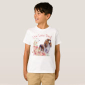 Schattige Cavalier King Charles Spaniel Hond Bloem T-shirt (Voorkant volledig)