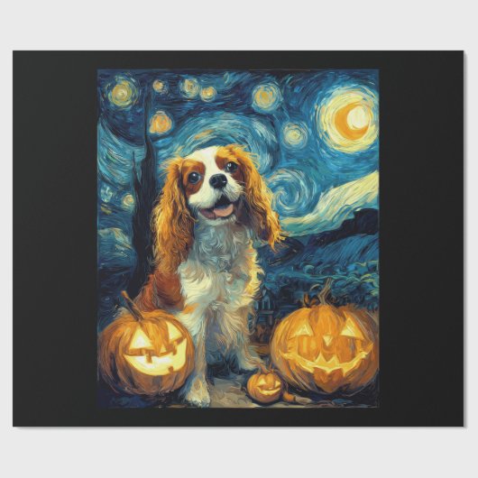 Schattige Cavalier King Charles Spaniel Hond Hallo Cadeaupapier (Vlak)
