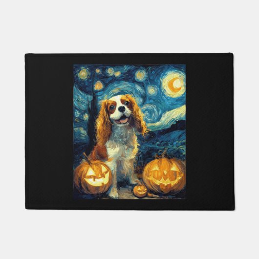 Schattige Cavalier King Charles Spaniel Hond Hallo Deurmat (Voorkant)