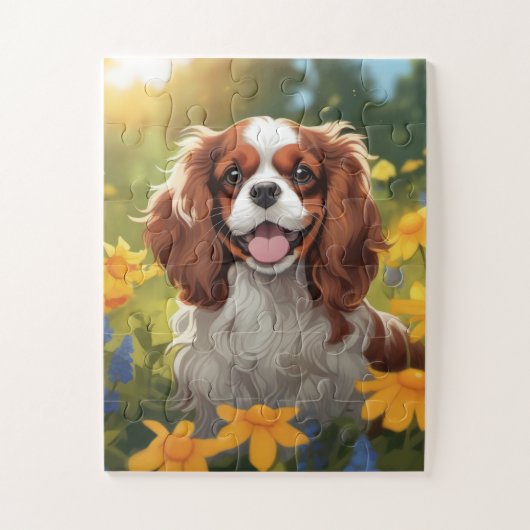 Schattige Cavalier King Charles Spaniel Legpuzzel (Verticaal)