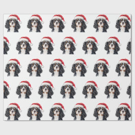 Schattige Cavalier King Charles Spaniel met Kerstm Cadeaupapier