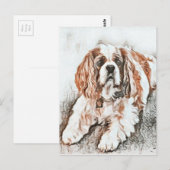 Schattige Cavalier King Charles Spaniel Sketch Briefkaart (Voorkant / Achterkant)