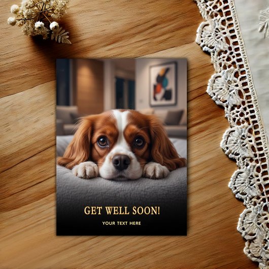 Schattige Cavalier King Charles Spaniel Word Gauw Briefkaart