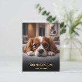 Schattige Cavalier King Charles Spaniel Word Gauw Briefkaart (Staand voorkant)