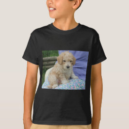 Schattige cavapoo-puppy die jouw kant op kijkt, ge t-shirt