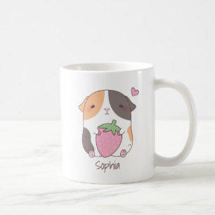 Schattige Cavia En Aardbei Doodle Naam Koffiemok