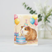 Schattige cavia Happy Birthday Briefkaart (Staand voorkant)