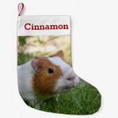 Schattige cavia huisdier foto en naam gepersonalis kleine kerstsok (Voorkant)