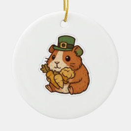Schattige Cavia Leprechaun Retro St. Patrick's Day Keramisch Ornament