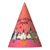 Schattige cavia meisje verjaardag feesthoedjes (Voorkant)