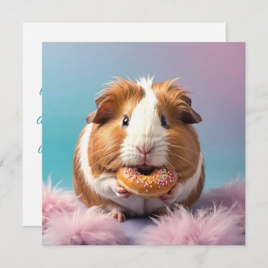 Schattige cavia met donut pastelverloop (Voorkant / Achterkant)