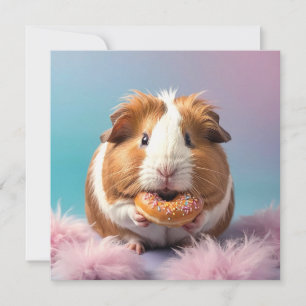 Schattige cavia met donut pastelverloop