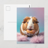 Schattige cavia met donut pastelverloop briefkaart (Voorkant / Achterkant)
