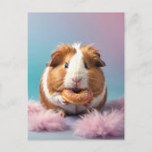 Schattige cavia met donut pastelverloop briefkaart (Voorkant)
