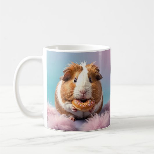 Schattige cavia met donut pastelverloop koffiemok (Links)