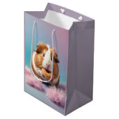 Schattige cavia met donut pastelverloop medium cadeauzakje (Voorkant Gekanteld)