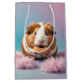Schattige cavia met donut pastelverloop medium cadeauzakje (Voorkant)