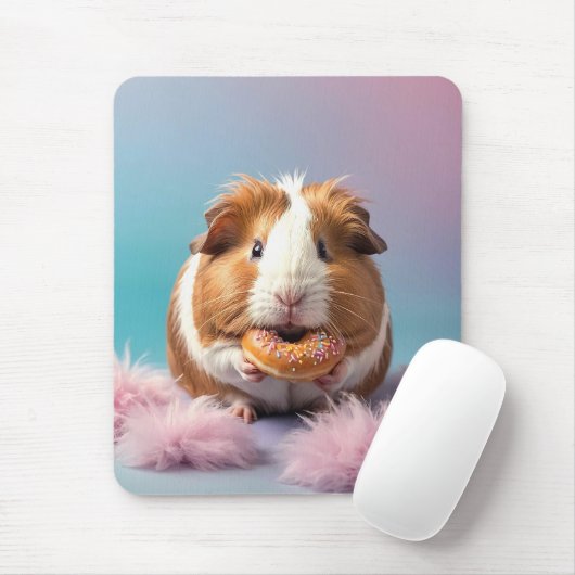 Schattige cavia met donut pastelverloop muismat (Met muis)