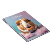 Schattige cavia met donut pastelverloop notitieboek (Rechterzijde)