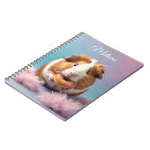 Schattige cavia met donut pastelverloop notitieboek (Linkerzijde)
