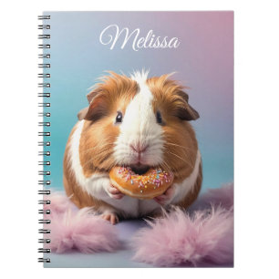 Schattige cavia met donut pastelverloop notitieboek