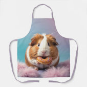 Schattige cavia met donut pastelverloop schort (Voorkant)