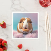 Schattige cavia met donut pastelverloop servet (Insitu)