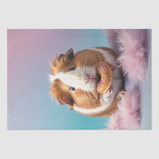 Schattige cavia met donut pastelverloop tissuepapier (Voorkant)