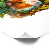 Schattige cavia ondergedoken in de Struiken Foto Afdruk (Hoek)